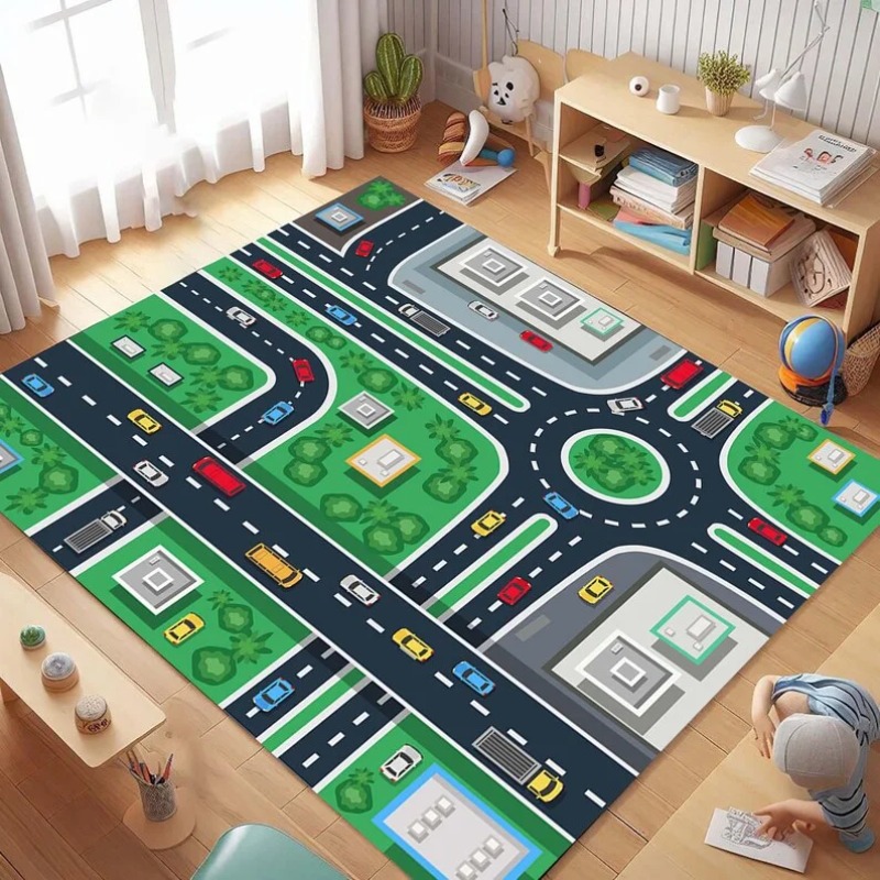 Cartoon City Traffic Road Map  - Commercial Road Printing ulasan dan harga